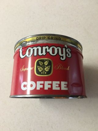 Vintage Conroy’s Coffee Tin Can 1 Key Wind Kansas City Kansas V Good 2