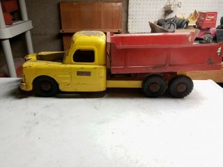 Vintage Pressed Steel Structo Dump Truck Yellow/ Red