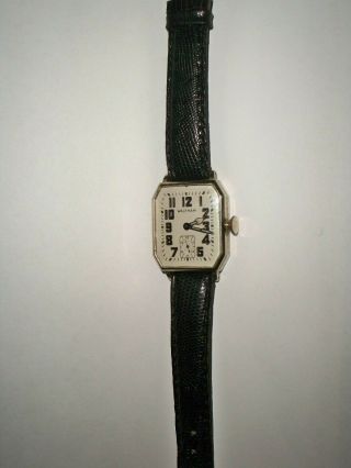 Antique Waltham Art Deco Solid 14k White Gold Mens Watch " Sapphire " Movement