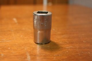 John Deere 5/8 " Shallow Socket 1/2 " Drive 12 Point Ty3176 Made In Usa Vintage