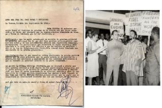 Signed Autograph By Ernesto Che Guevara Document 1963 Cuban Revolution Fidel