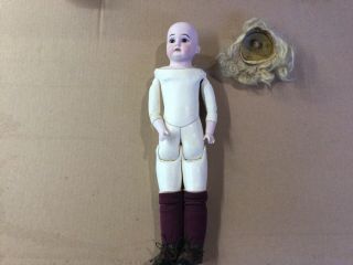 Vintage Armand Marseille 3200 Doll Bisque Head,  Hands & Kid Leather Body