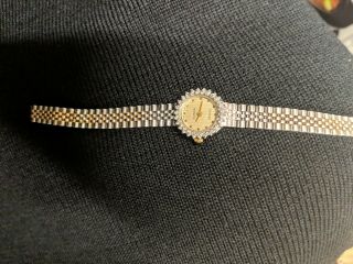 Vintage 14 K White Gold And Diamond Ladies Quartz Watch Geneve