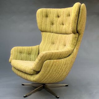 Mid Century Danish Modern Egg Lounge Chair Made In Denmark Swivel Overman