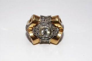 $4,  000.  90ct Antique Art Deco Natural Single & European Diamond Estate Ring