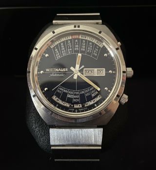 Vintage 70’s Wittnauer 2000 Automatic Perpetual Calendar “time Machine” Watch Ex