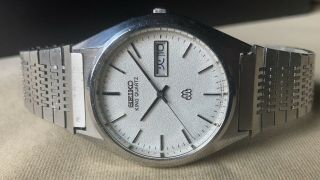 Vintage Seiko Quartz Watch/ King Twin Quartz 9923 - 8060 Ss 1981 Band