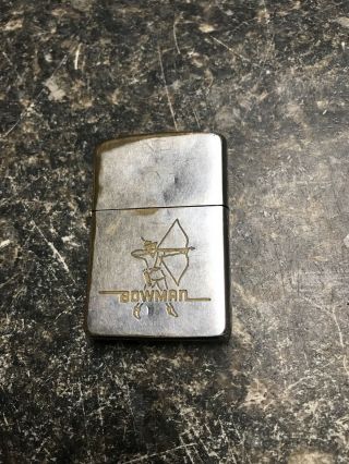 1940s Vintage Zippo Lighter Bowman Archer Name On Back And Women Engraved