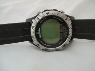 Timex Expedition Digital Watch Indiglo Wr 100m Compass Black Band
