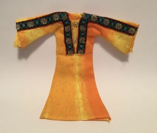 Vintage 1972 Kenner Tagged Blythe Doll Bright Color Golden Goddess Kaftan Dress
