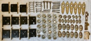 Antique Door Hardware: Restored Mortise Locks,  Brass Escutcheons,  Glass Knobs