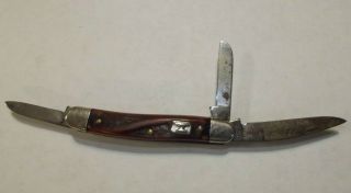 Vintage Colonial Prov Usa Small 3 Blade Anvil Emblem Pocket Knife 2.  75 " Closed