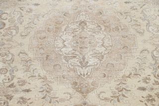 Antique Muted Tebriz Distressed Hand - knotted Floral Area Rug Wool Oriental 9x12 4