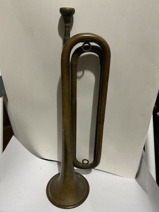 Vintage Military Army Us Regulation Czechoslovakia Made Bugle Musical Instrument