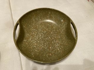Vtg Aztec Melmac Green Serving Salad Bowl Handled Confetti Euc Mid Century 12in