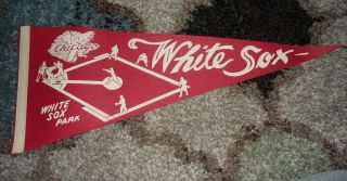 Vintage Chicago White Sox Pennant:12 X 29 Inch