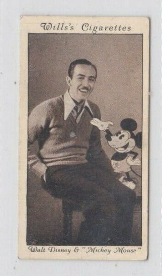 Wills Card: Cinema Stars 3rd Series - No.  24 - Walt Disney & Mickey Mouse 1931
