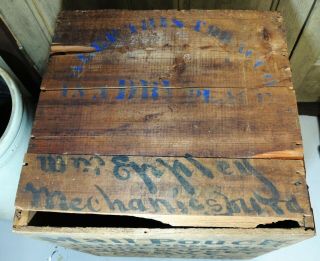 Bloch Bros MAIL POUCH Tobacco Antique Wood CRATE w/ Label Wheeling WV 5