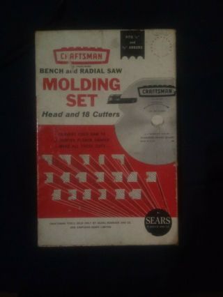 Vintage Craftsman Radial & Bench Saw Molding Set 9 - 3215 W/box 18 Cutter Bits