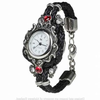 Alchemy Gothic Ladies Watch - Affiance (the Promise) Black Knotwork.  Crystals