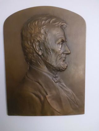 Exceptional Antique Washington and Lincoln Bronze Plaques 2