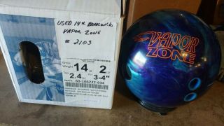 Brunswick Vintage Vapor Zone 14lb Bowling Ball 2103