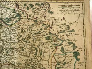 POLAND 1690 NICOLAS VISSCHER - SANSON LARGE UNUSUAL ANTIQUE MAP 17TH CENTURY 3