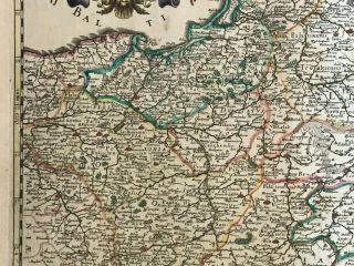 POLAND 1690 NICOLAS VISSCHER - SANSON LARGE UNUSUAL ANTIQUE MAP 17TH CENTURY 6