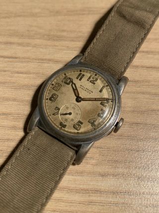 Ww2 Waltham Premier Military Watch With Blue Second Hand A - 11 Pilots Style Runs