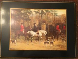 Pimpernel England Placemats 4 Tally Ho Fox Hunting Horse Equestrian Cork Bottom 3