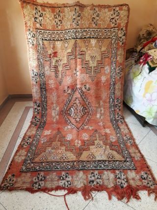 Vintage Carpet Beni - Mguild Berber Handmade Moroccan Rug,  11.  4 X 5.  7 Ft