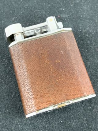 Vintage Meb Ambassador Lift Arm Lighter - Brown Leather Wrap
