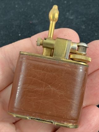 Vintage Segalock Lift Arm Pocket Lighter With Leather Wrap - Unusual