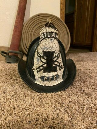 Antique Hook And Ladder Leather Fire Helmet