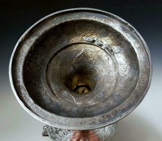 Huge 1.  9KG Antique Persian Style Middle Eastern Islamic Solid Silver Vase 5