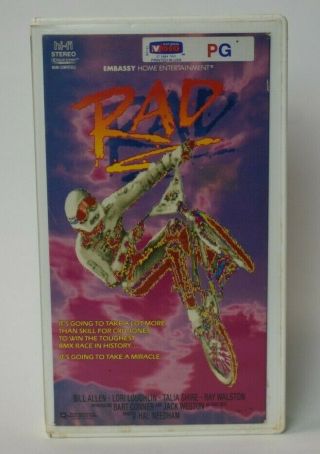 Vintage Rad Vhs Tape Embassy Entertainment In Hard Case Rental 1986 (read)