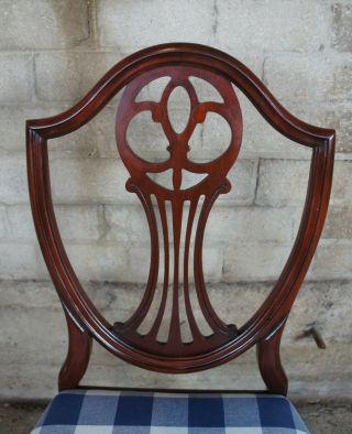 4 Antique Mahogany Sheraton Style Hepplewhite Shield Back Side Dining Chairs 4