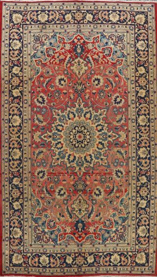 Vintage Floral Najafabad Hand - Knotted Area Rug Living Room Oriental Carpet 7x11