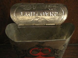 Antique Vintage Twin Oaks Tobacco Mixture Roll Top Pocket Tin 3
