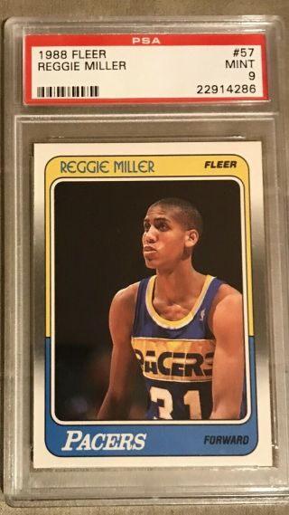 1988 Fleer 57 Reggie Miller Rookie Psa 9 Indiana Pacers