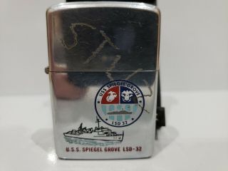Vintage Military Zippo Lighter,  U.  S.  S.  Spiegel Grove Lsd 32 Box 634/24