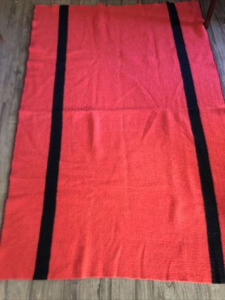 Baron Vintage Wool Blanket Red Black Wool