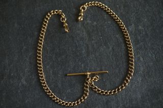 Antique Victorian English 9k Rose Gold Curb Link Chain Necklace Bracelet C1900