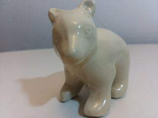 Vintage Shawnee Pottery Miniature Figurine Standing Bear LIGHT YELLOW COLOR 3