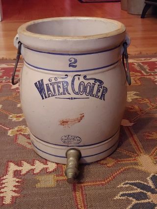 Antique Red Wing Union Stoneware 2 Gallon Water Cooler Small Wing