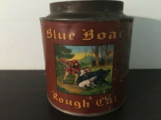 Vintage empty Blue Boar tobacco tin - antique - advertising 3