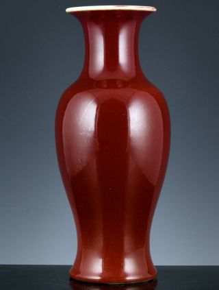 FINE ANTIQUE CHINESE LANGYAO COPPER RED FLAMBE HARE’S FUR GLAZE VASE 3