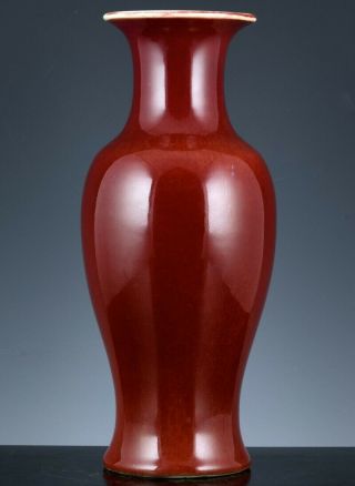 FINE ANTIQUE CHINESE LANGYAO COPPER RED FLAMBE HARE’S FUR GLAZE VASE 4