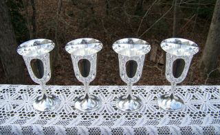 Vintage Gorham Sterling Silver Goblets 272 (set Of 4) 735 Grams 6 1/2 " Tall