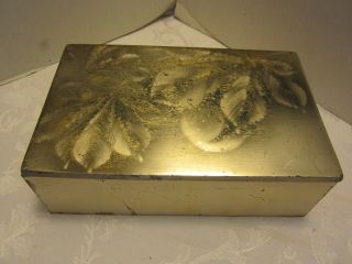 Art Deco Silver Plate Cigar Box Wood Lined Wmf Ikora Germany 8 ½” W Trinket